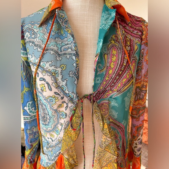 ZARA PAISLEY PRINT BLOUSE - Picture 2 of 8